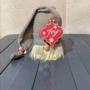 Gray Gnome with Joy Ornament